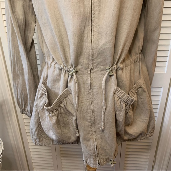 Eileen Fisher linen hooded anorak style jacket - Picture 3 of 12